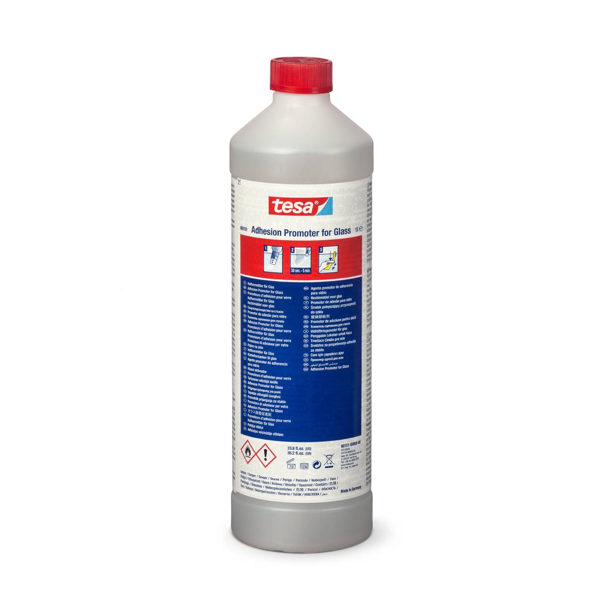 Tesa 60151 (1 литр), усилитель адгезии клейких лент для стекла