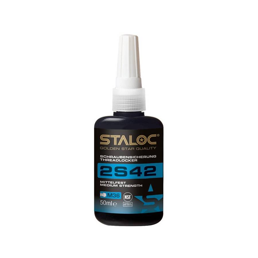 Staloc 2S42, фиксатор резьбы средней прочности с допуском NSF (пищевая промышленность)