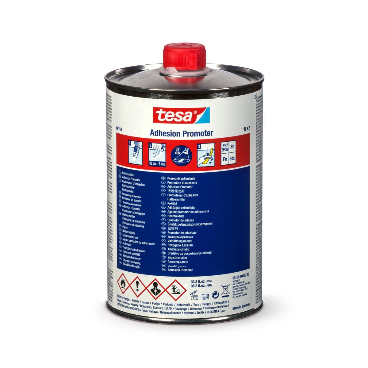 Tesa 60153  (1 литр), быстросохнущий усилитель адгезии для самоклеящихся лент