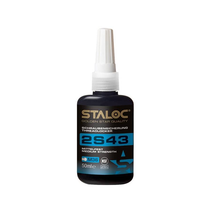 Staloc 2S43, фиксатор резьбы средней прочности, с допуском NSF (пищевая промышленность)